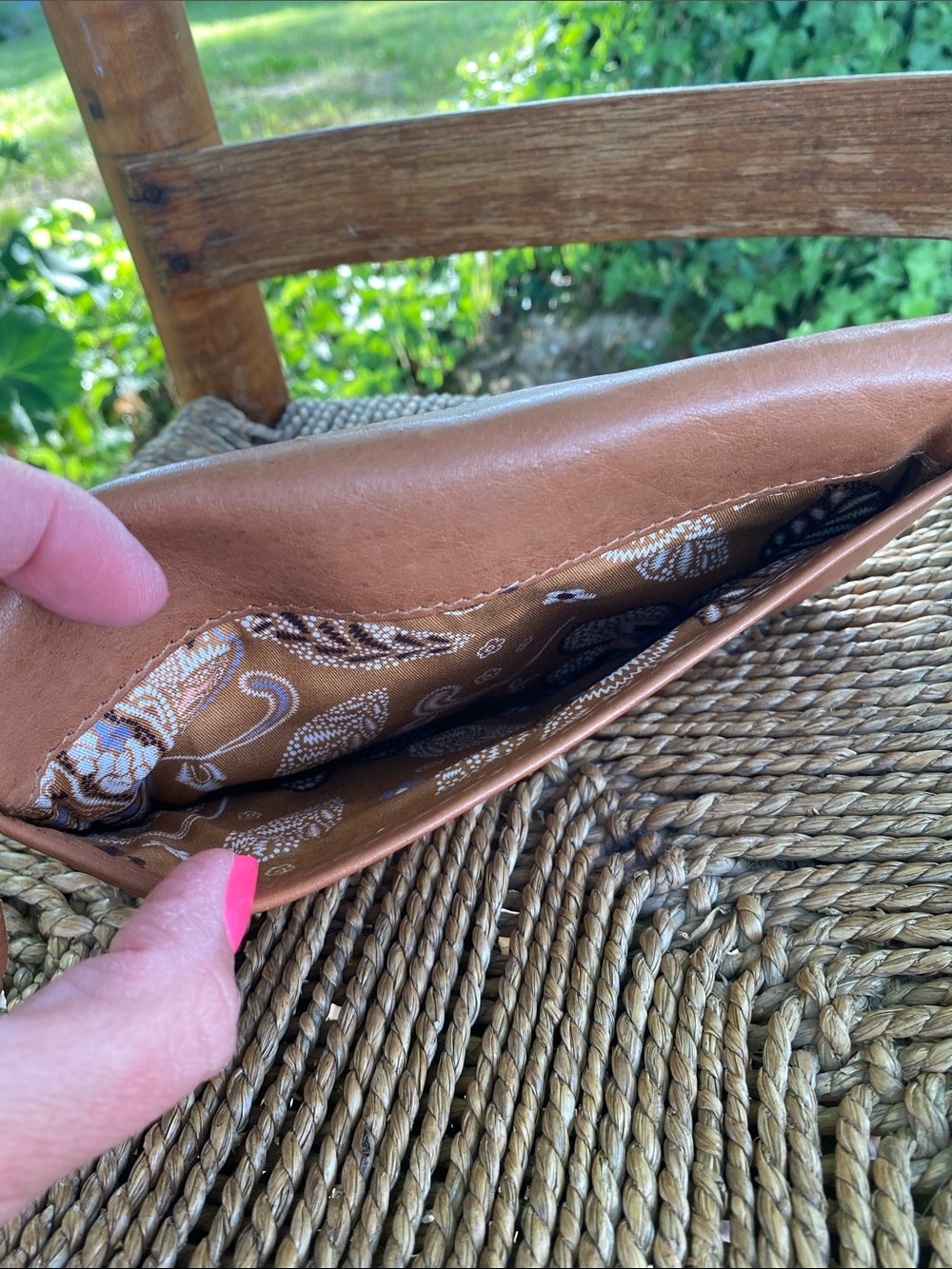 HOBO Leather Wristlet Wallet in Saddle/Tan - Picture 9 of 10